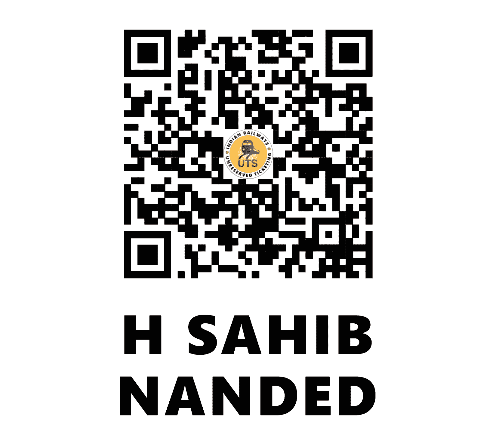 UTS QR Code for H Sahib Nanded - NED
